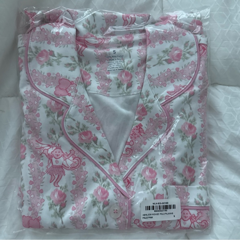 Love Shack Fancy x Roller Rabbit Heirloom Monkey Polo Pajamas Size Small